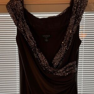 Lauren Ralph Lauren Gray Sequin Gown